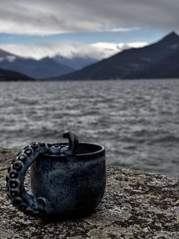 Kubek Kraken — na kamieniu nad morzem